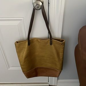 Like new handmade yellow leather bag